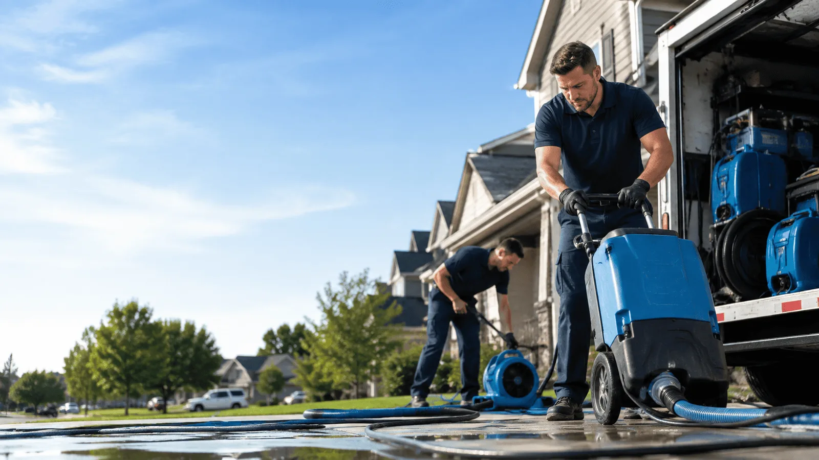 Flood Damage Cleanup being performed in East Peoria, IL